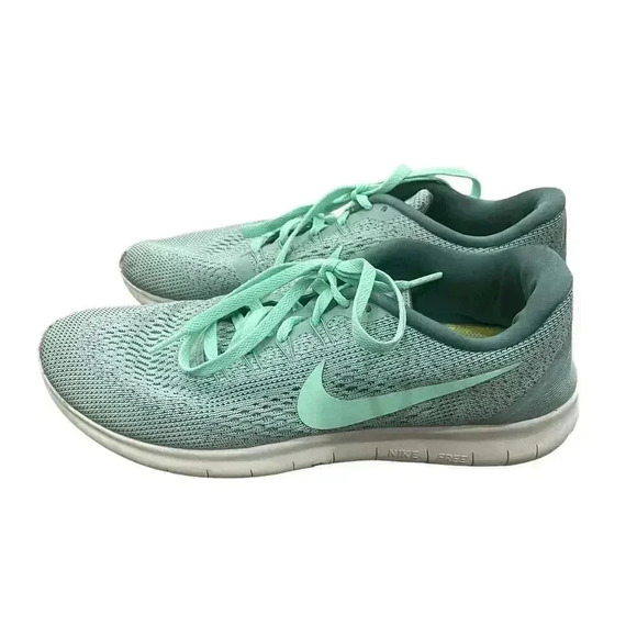Nike Women’s Free RN Mint Green Running Shoes Lace Up Low Top Synthetic Size 7 - Picture 1 of 7